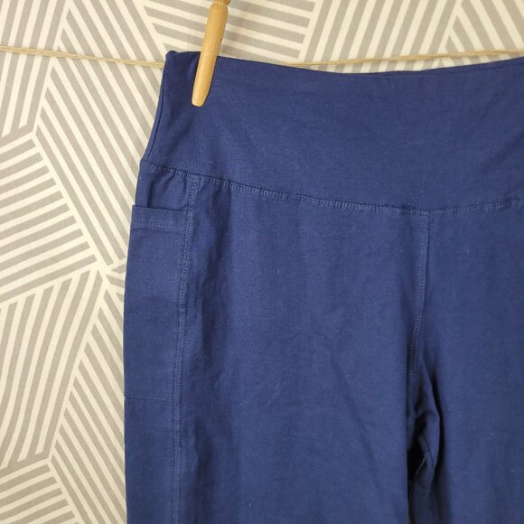 NEW Sweater Project Pants Crop Leggings Plus 3X Pull On Stretch Waist Navy Blue - Picture 3 of 7